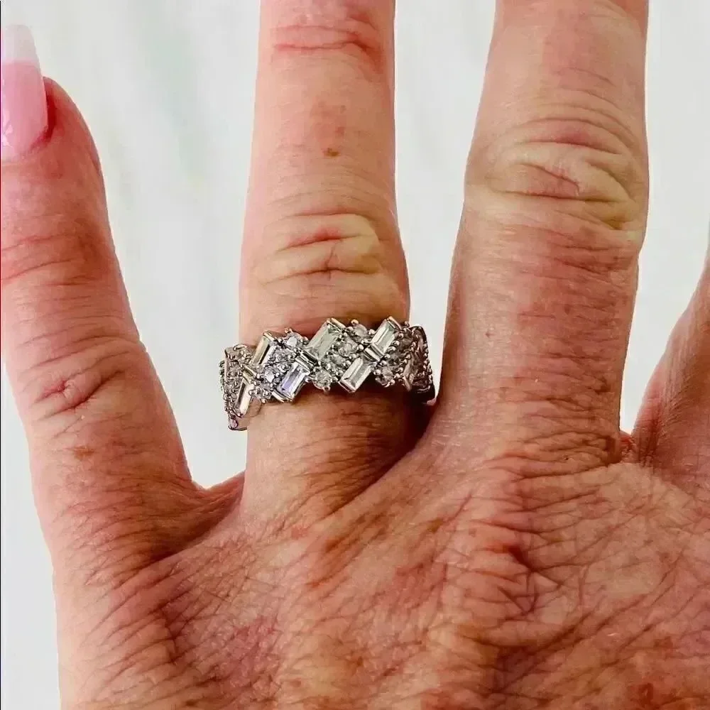 Gorgeous White Sapphire Wedding Band